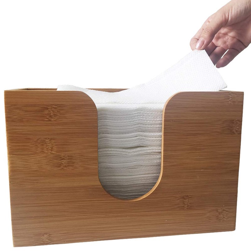 Sooyee Paper Towel Dispenser Wall Mount,Bamboo Trifold Paper Towel Dispenser Countertop,Paper Towel Holder for Bathroom,Kitchen, Office,Toilet - Image 3